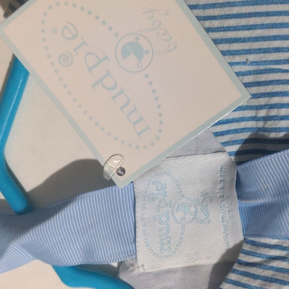 Mud Pie Baby Boy Blue Striped Gator Longall. Size 2T-3T NWT - Picture 6 of 7